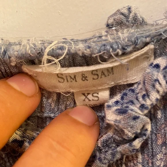 Blue Ruffled Mini Dress - Picture 2 of 8